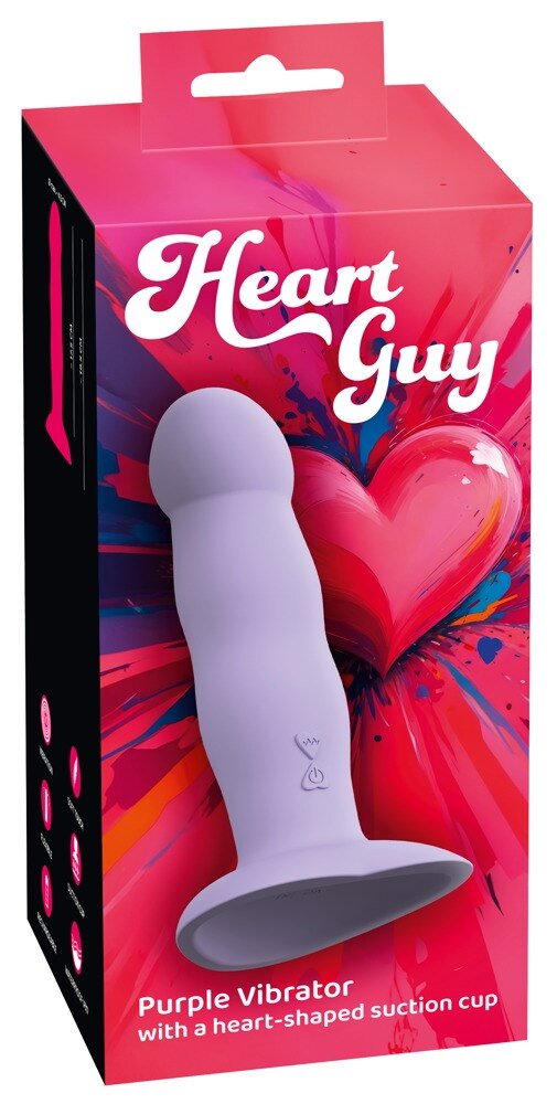 Vibrator "Heart Guy Purple“ med hjerteformet sugekop