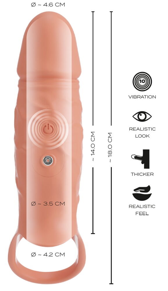 Penissleeve "RealSleeve Close" med vibrationer