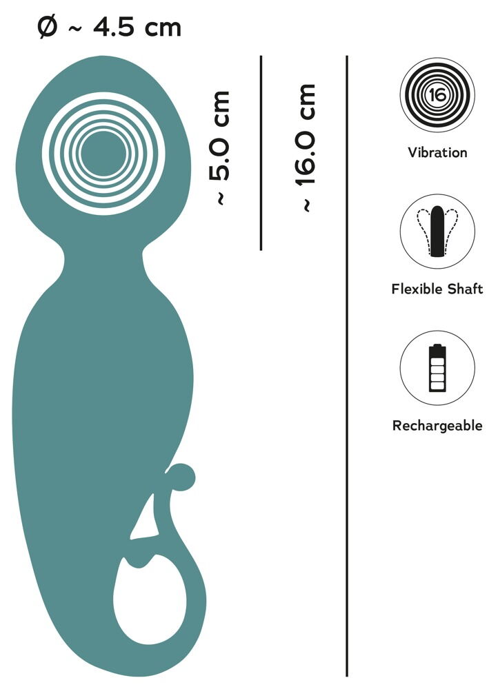 M"ssagestav "The Magician" med 16 vibrationstilstande