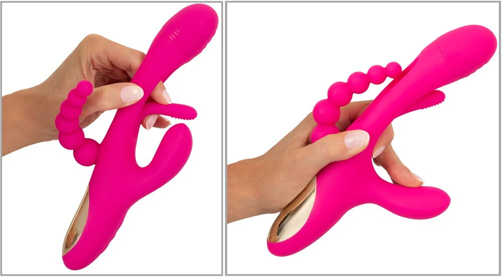 Rabbitvibrator "Triple Vibe With Flicking Tongue“ med anal stimulator