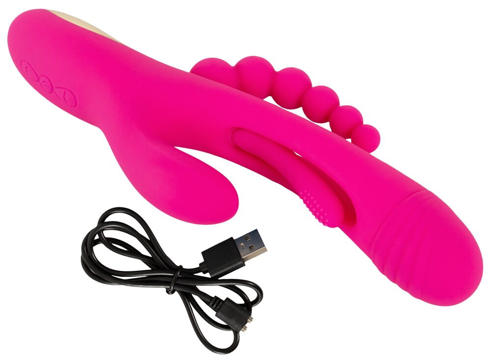 Rabbitvibrator "Triple Vibe With Flicking Tongue“ med anal stimulator